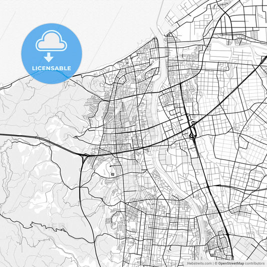 Vector PDF map of Jōetsu, Japan