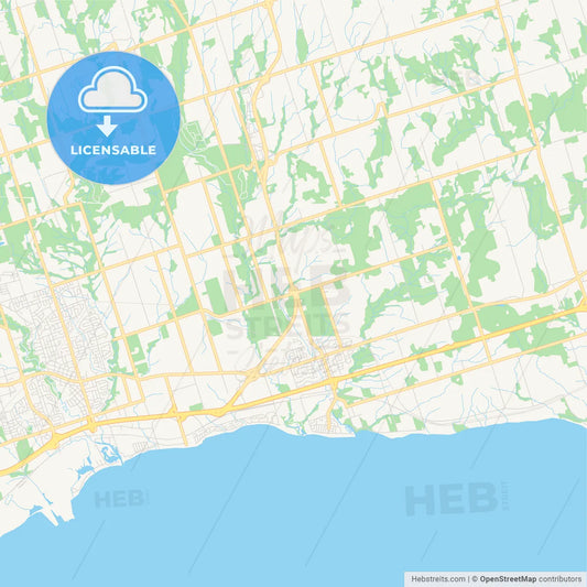 Empty vector map of Clarington, Ontario, Canada