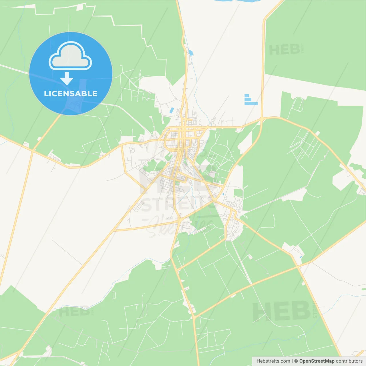 Empty vector map of Morón, Ciego de Ávila, Cuba