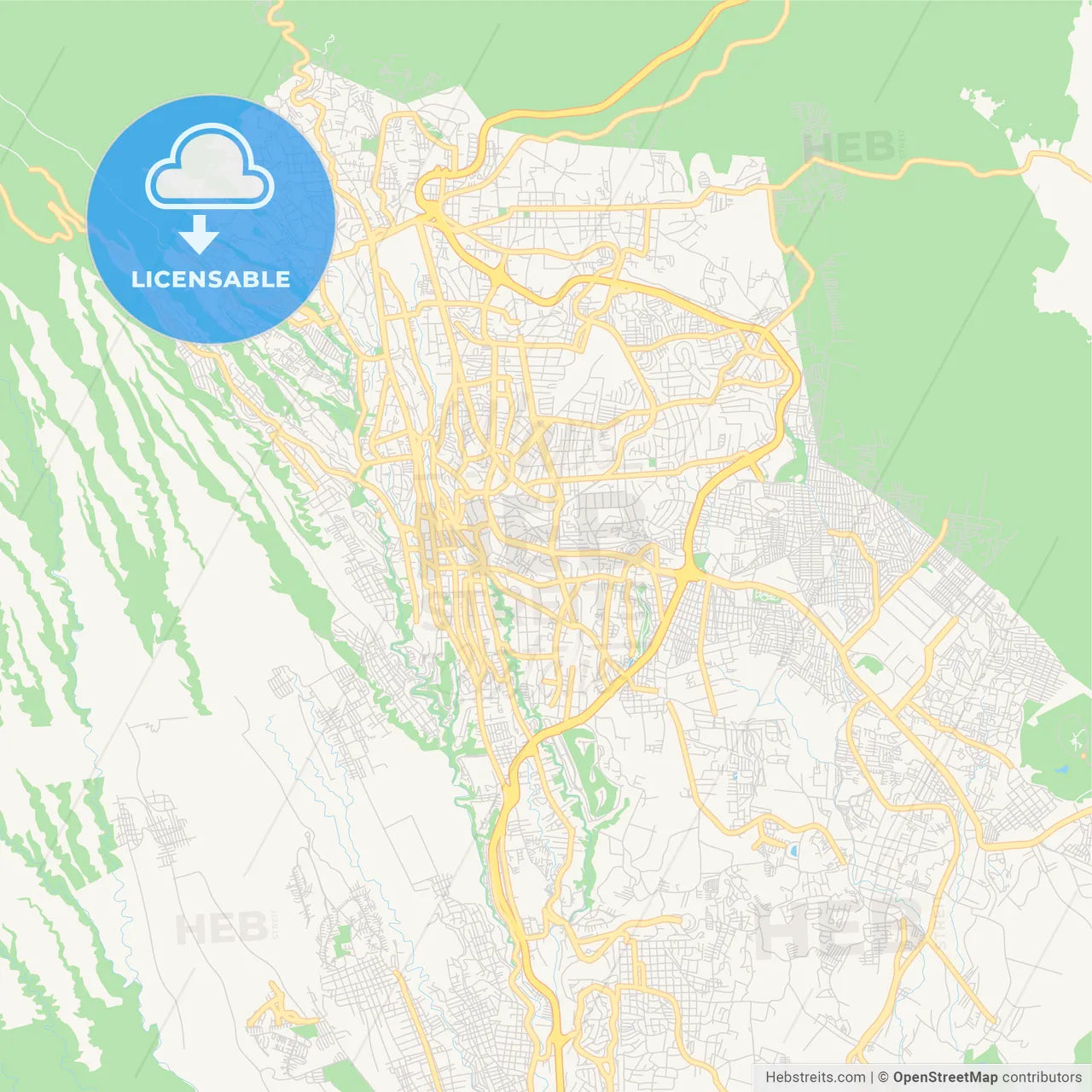 Empty vector map of Cuernavaca, Morelos, Mexico