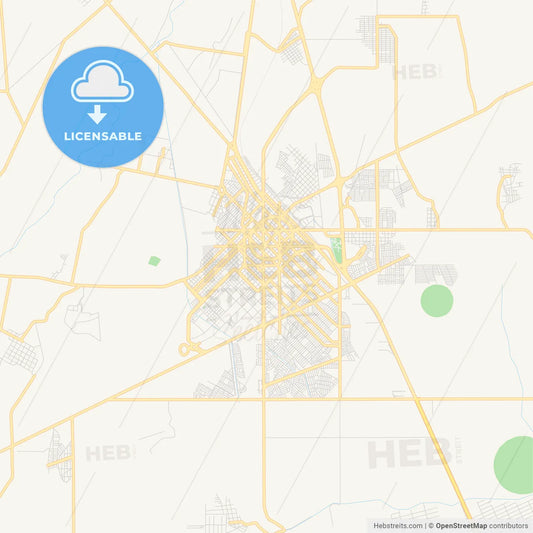 Empty vector map of Delicias, Chihuahua, Mexico