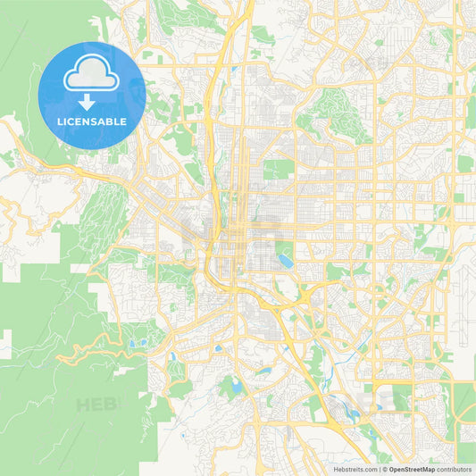 Empty vector map of Colorado Springs, Colorado, USA