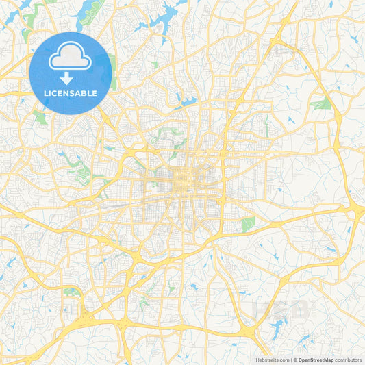 Empty vector map of Greensboro, North Carolina, USA