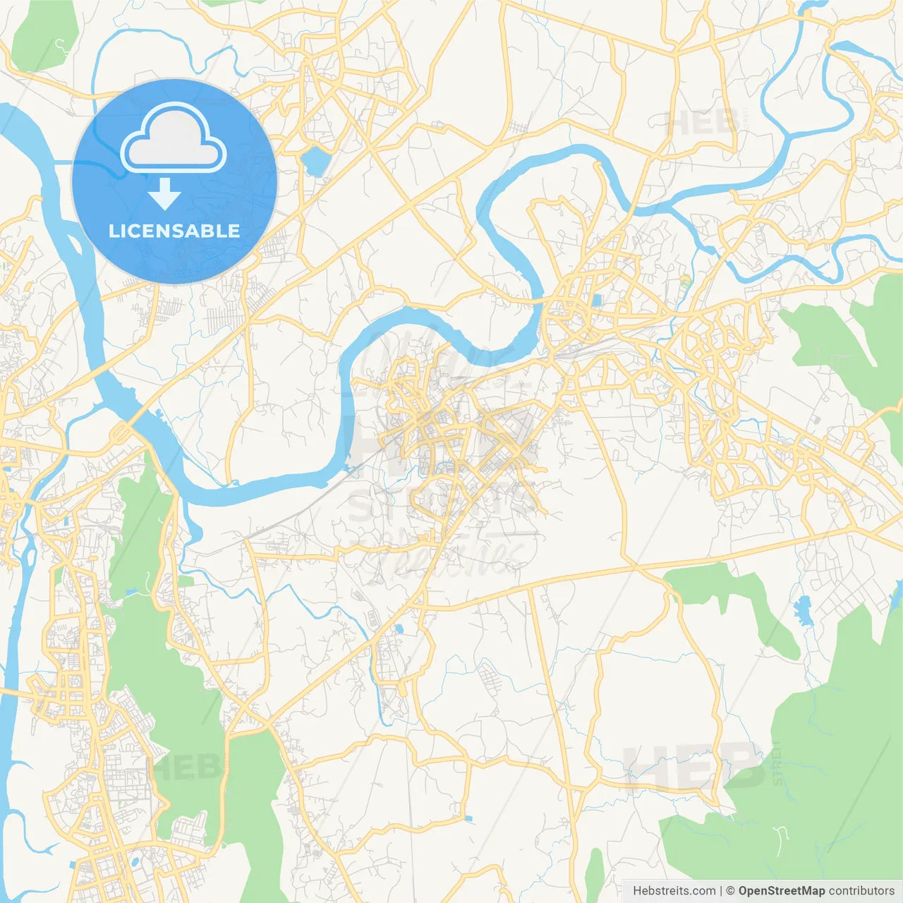 Printable street map of Kalyan-Dombivli, India