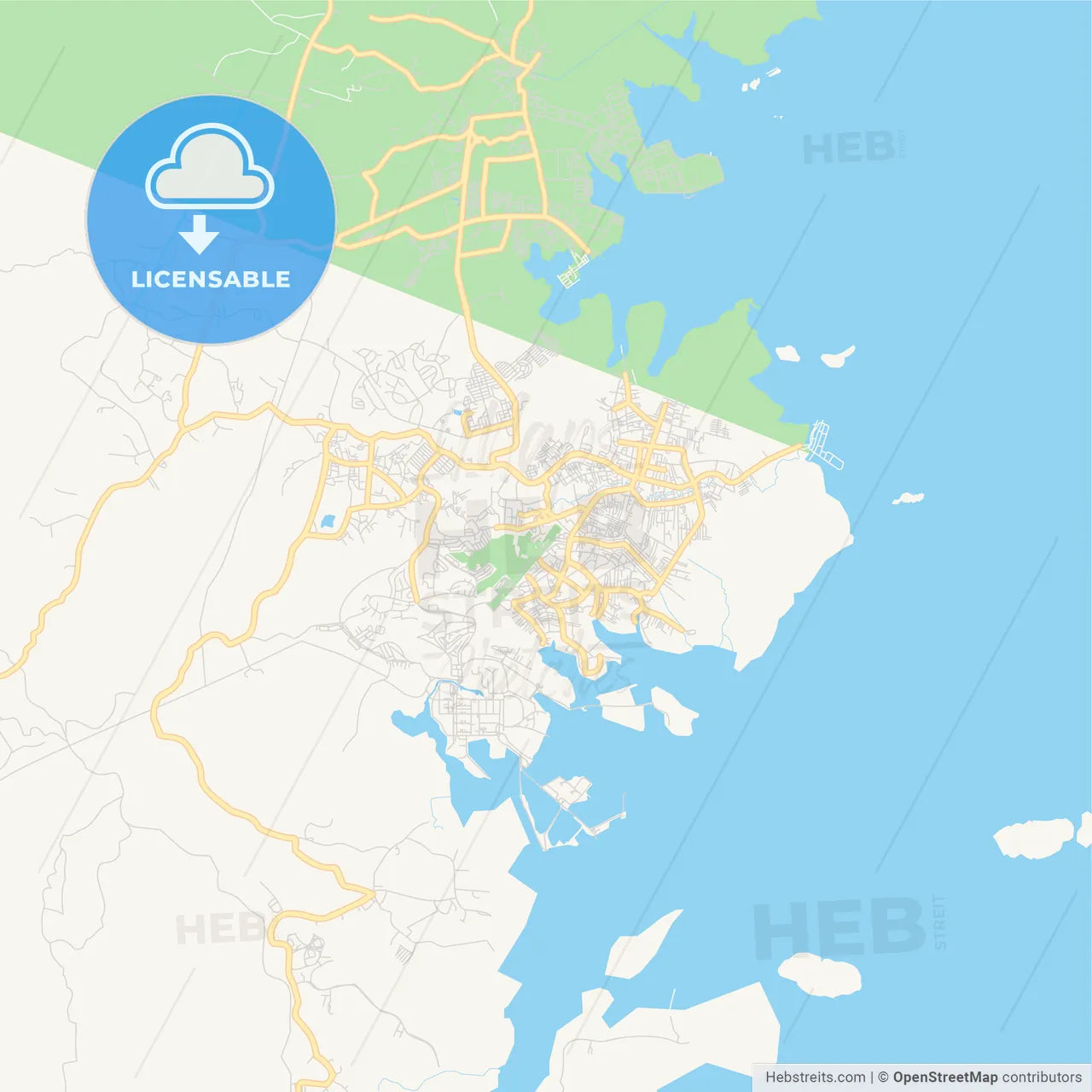 Printable street map of Bontang, Indonesia