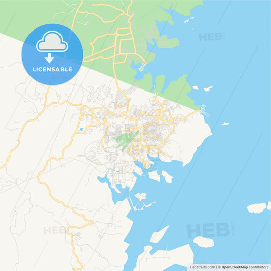 Printable street map of Bontang, Indonesia
