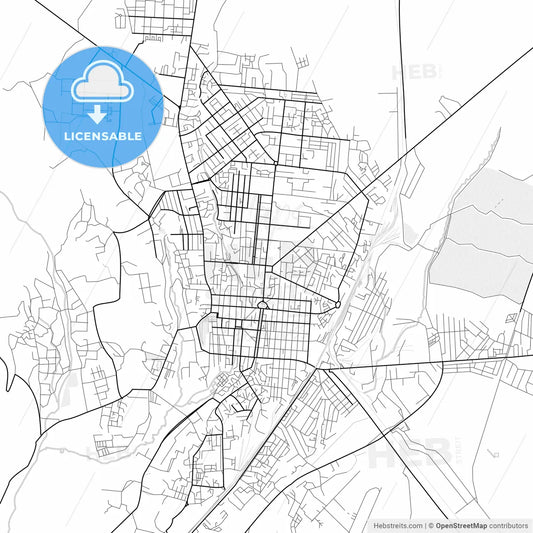 Vector PDF map of Gyumri, Armenia