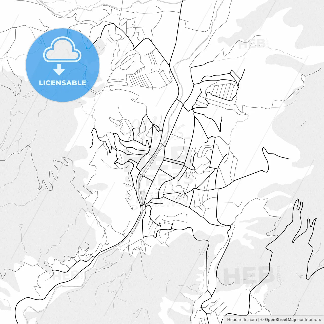 Vector PDF map of Ijevan, Armenia