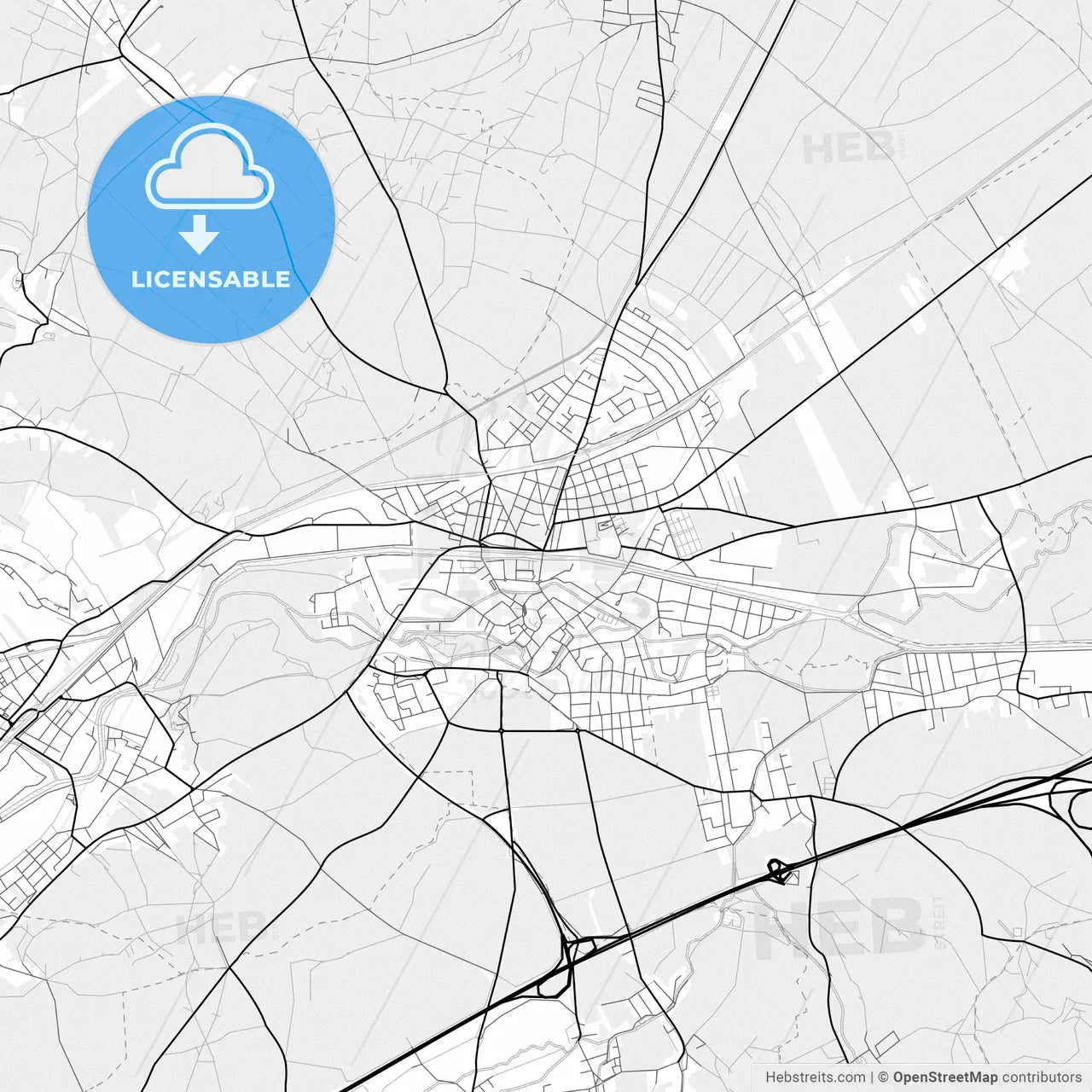 Vector PDF map of Neunkirchen, Austria