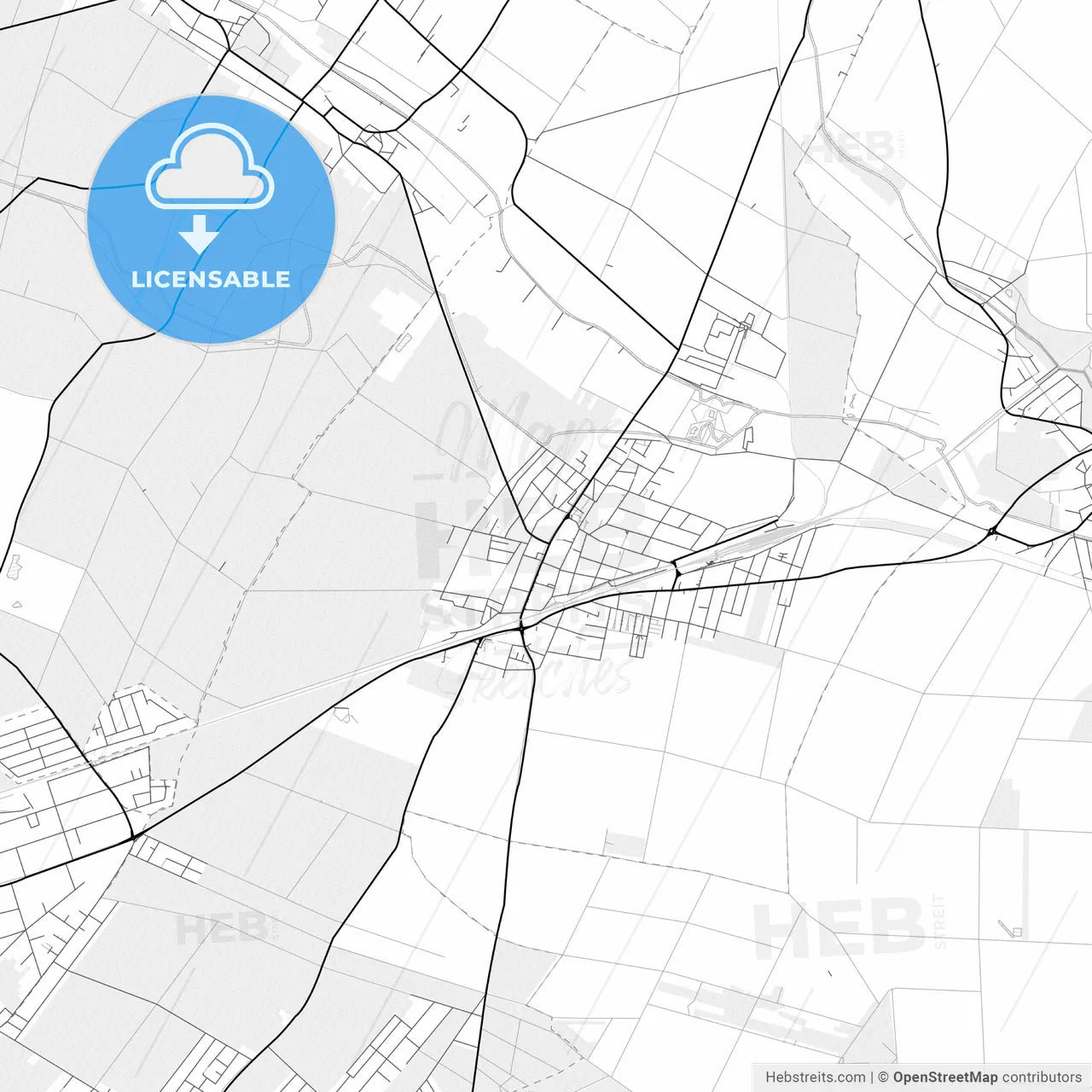 Vector PDF map of Gänserndorf, Austria
