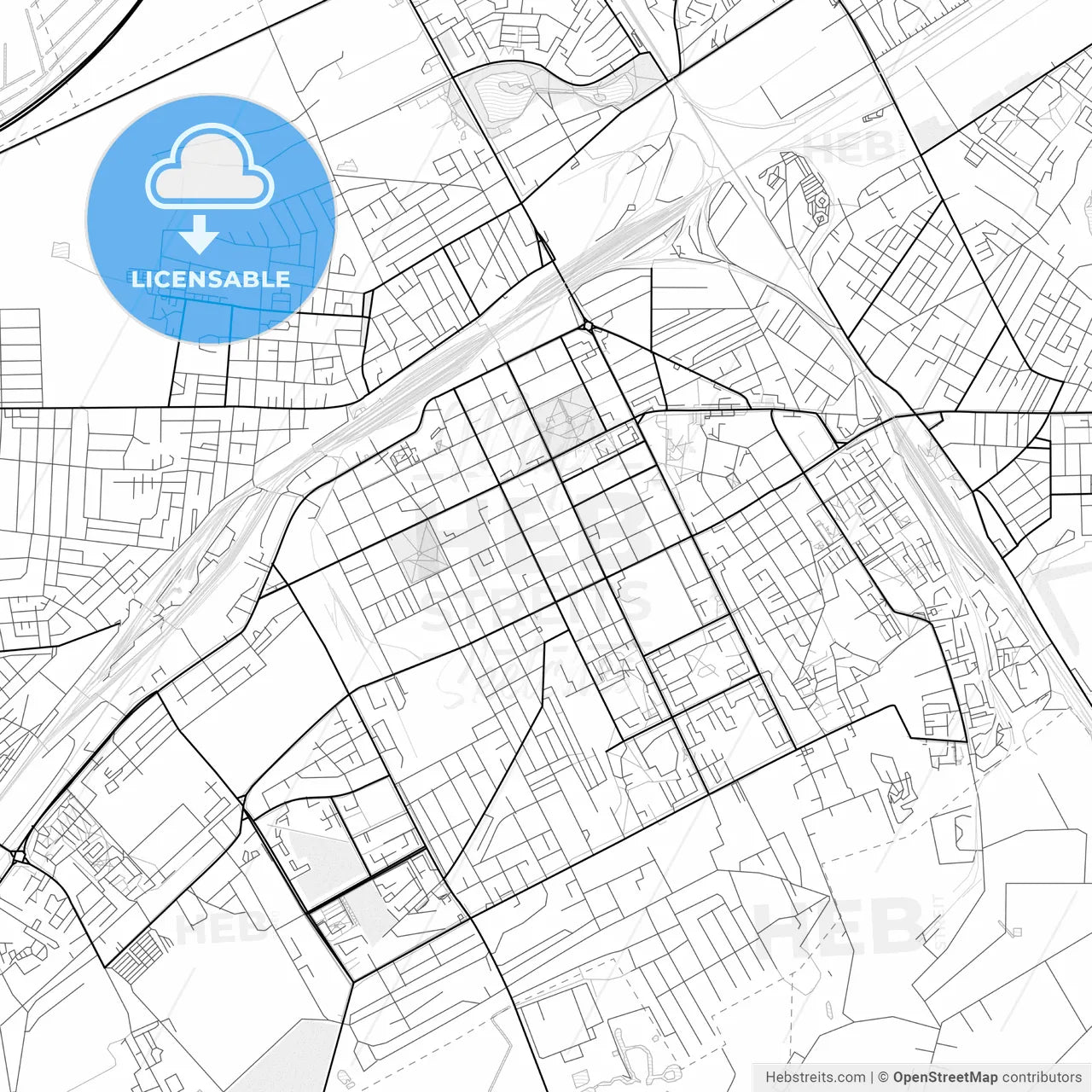 Vector PDF map of Baranavichy, Belarus