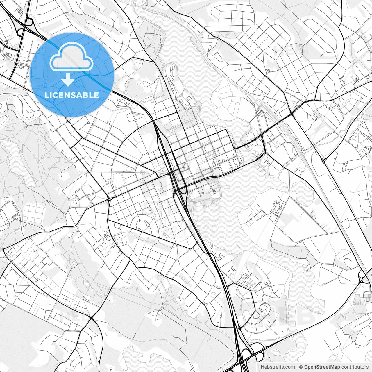 Vector PDF map of Hämeenlinna, Finland