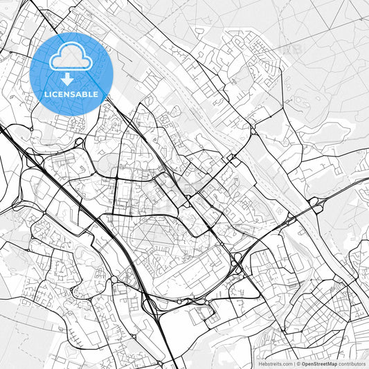Vector PDF map of Évry, France
