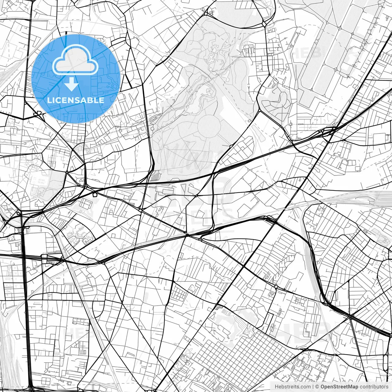 Vector PDF map of La Courneuve, France