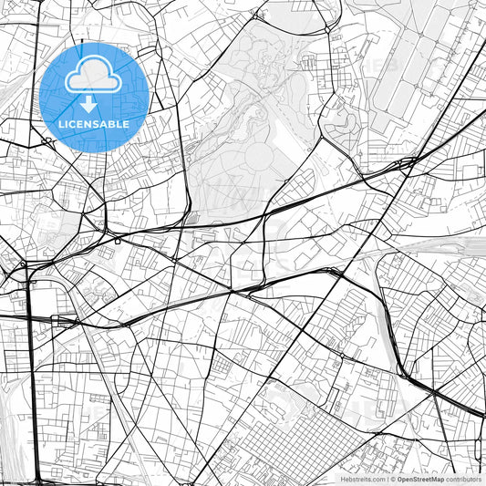 Vector PDF map of La Courneuve, France