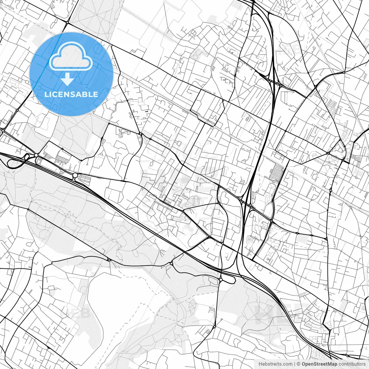 Vector PDF map of Franconville, France