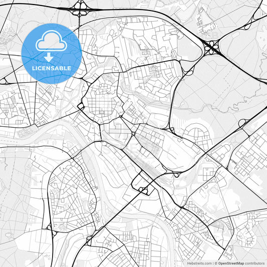 Vector PDF map of Hanau, Germany