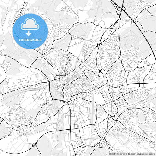 Vector PDF map of Fulda, Germany