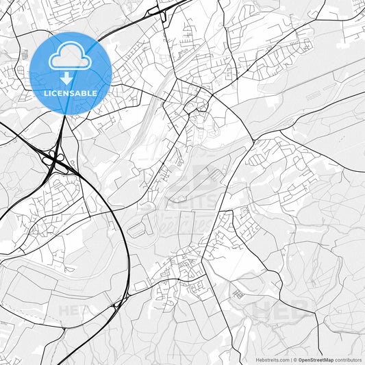Vector PDF map of Wittenberg, Lutherstadt, Germany
