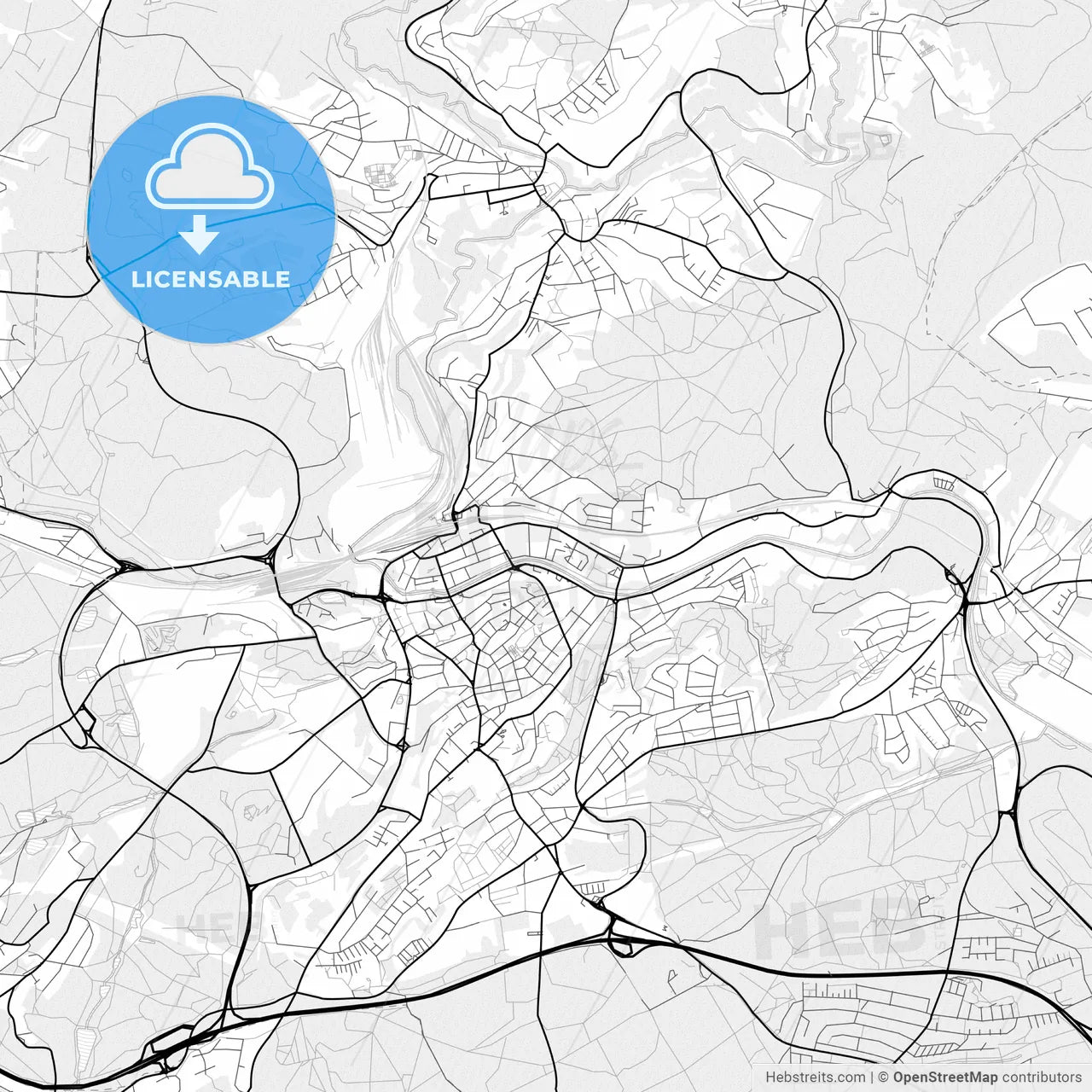 Vector PDF map of Neunkirchen, Germany