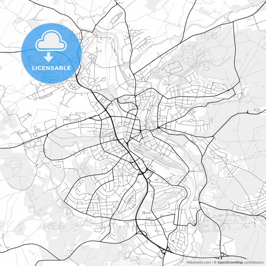 Vector PDF map of Hof, Germany