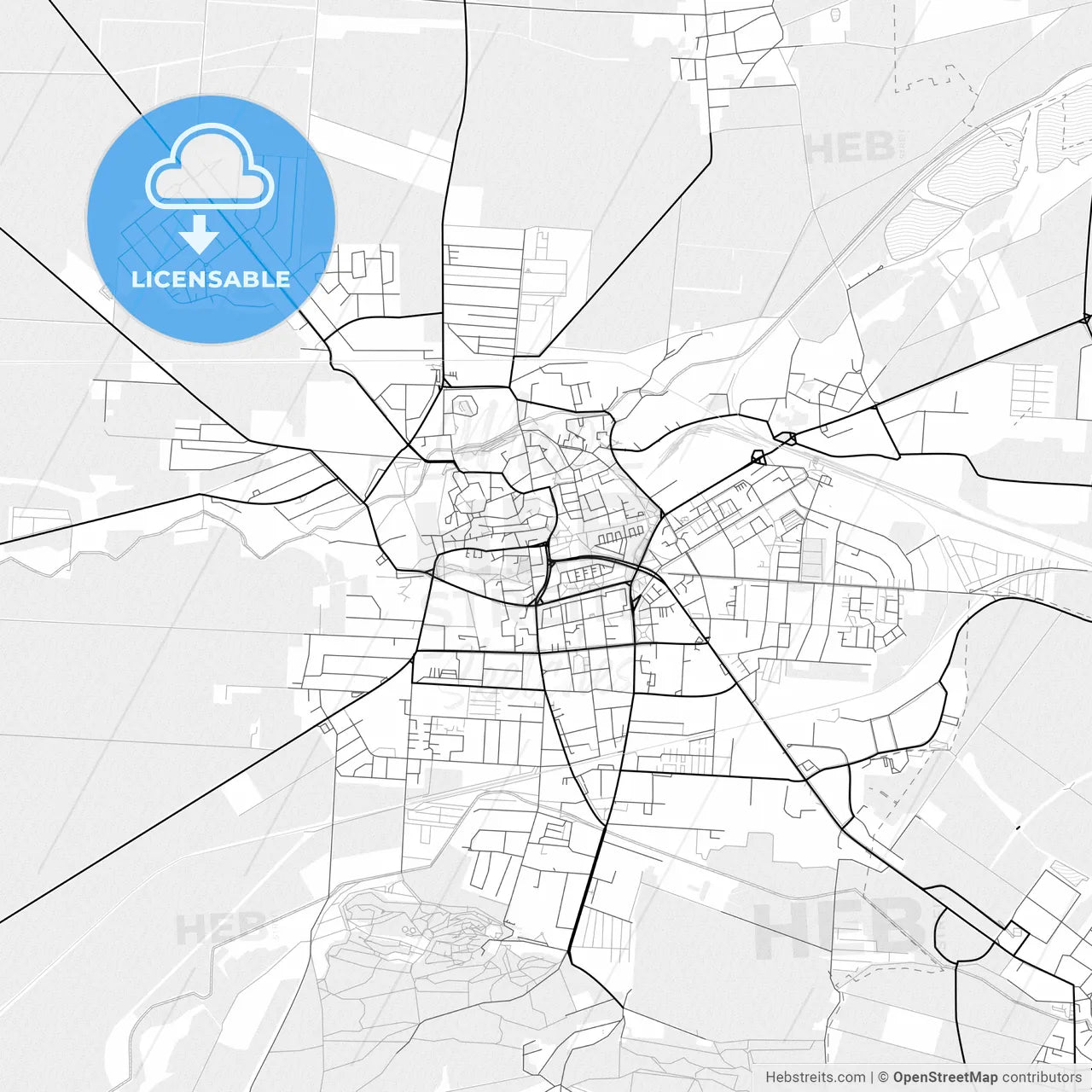 Vector PDF map of Halberstadt, Germany