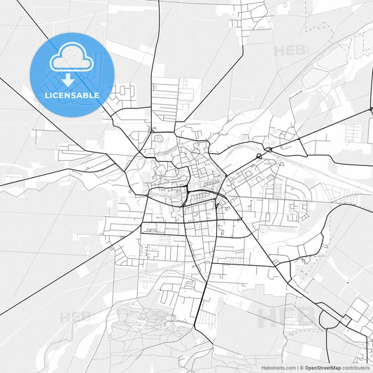 Vector PDF map of Halberstadt, Germany