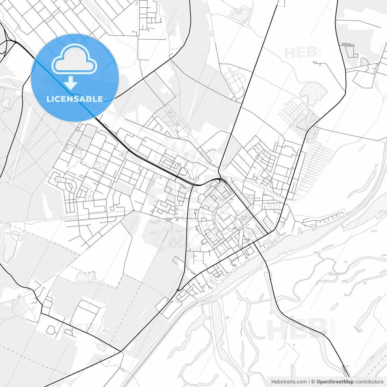Vector PDF map of Schwedt/Oder, Germany