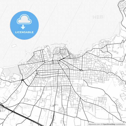 Vector PDF map of  Chania, Greece