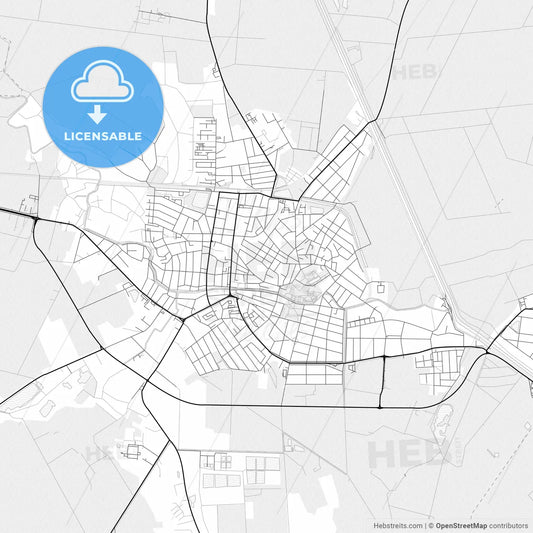 Vector PDF map of Gyula, Hungary