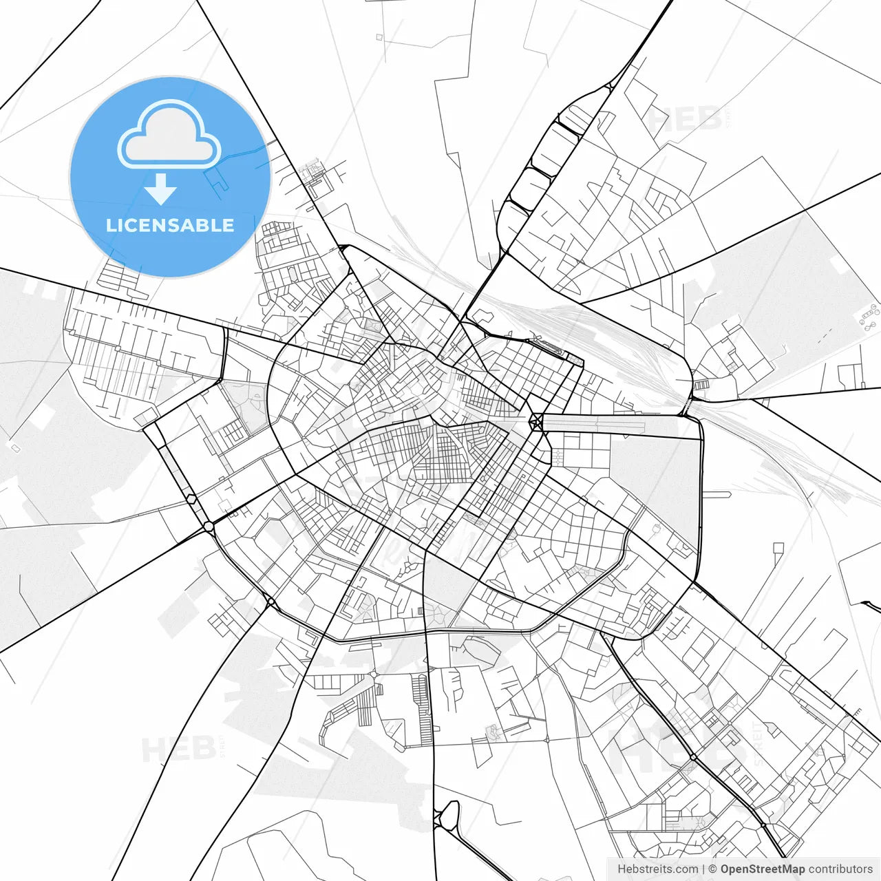 Vector PDF map of Foggia, Italy