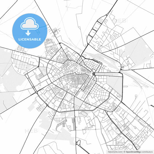 Vector PDF map of Foggia, Italy