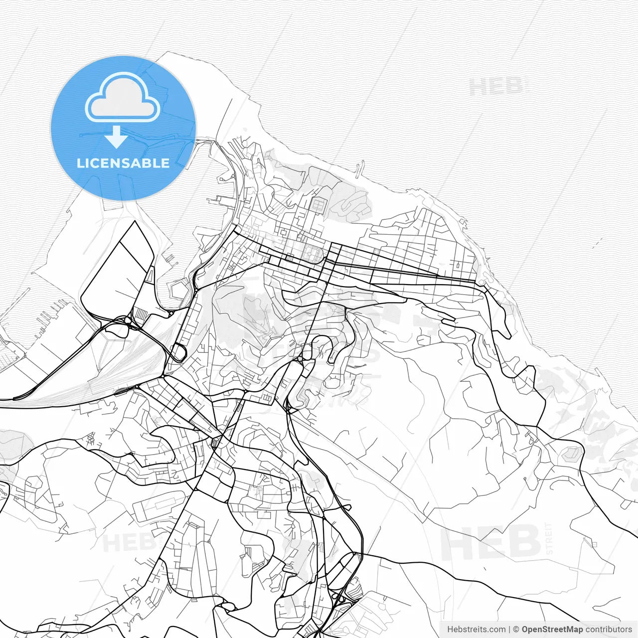 Vector PDF map of Ancona, Italy