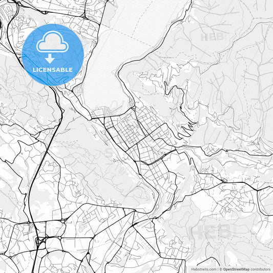 Vector PDF map of Como, Italy