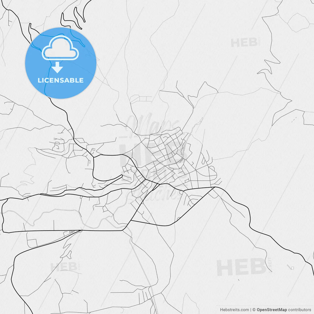 Vector PDF map of Pljevlja, Montenegro