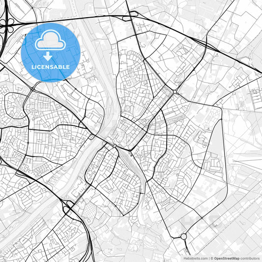 Vector PDF map of Venlo, Netherlands