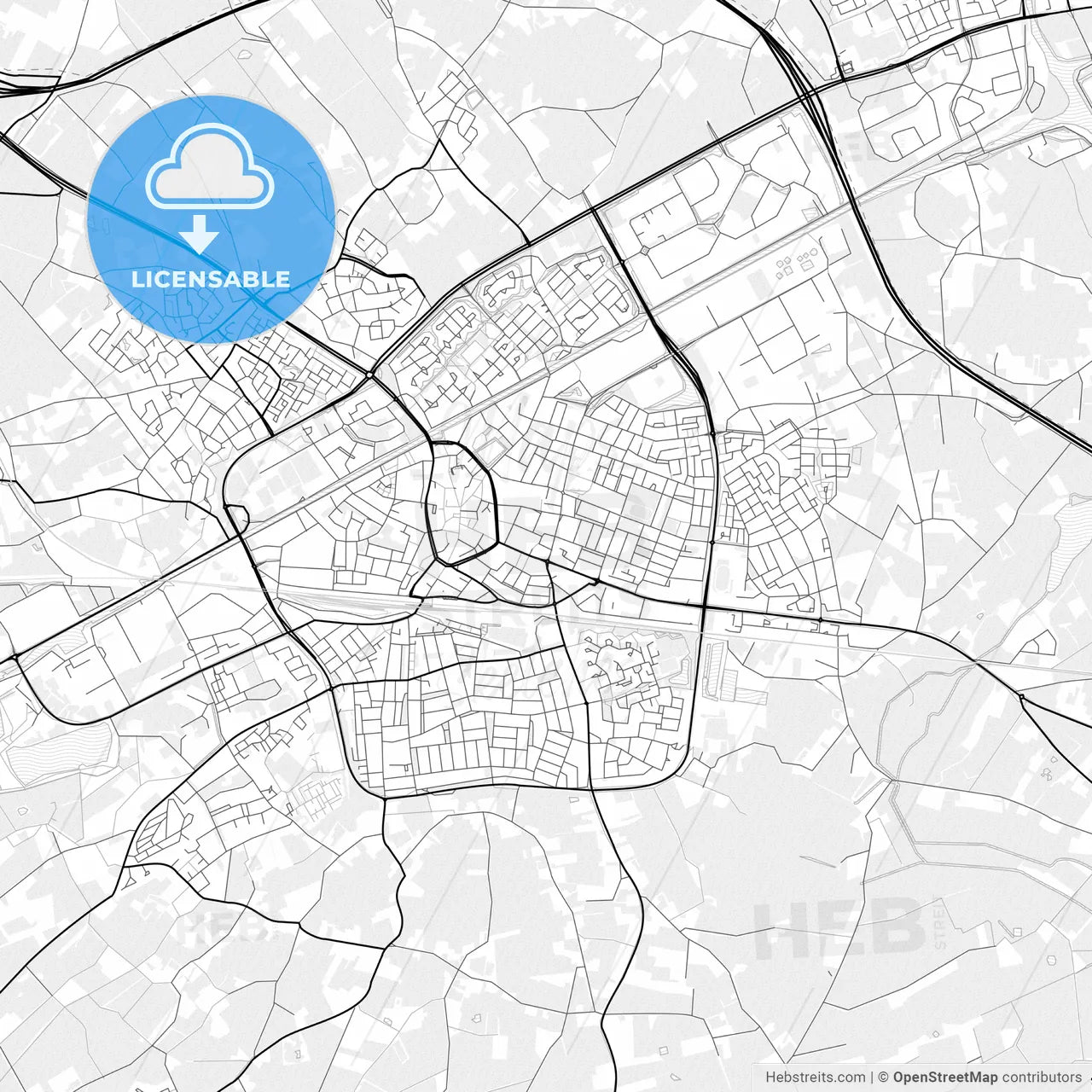 Vector PDF map of Weert, Netherlands