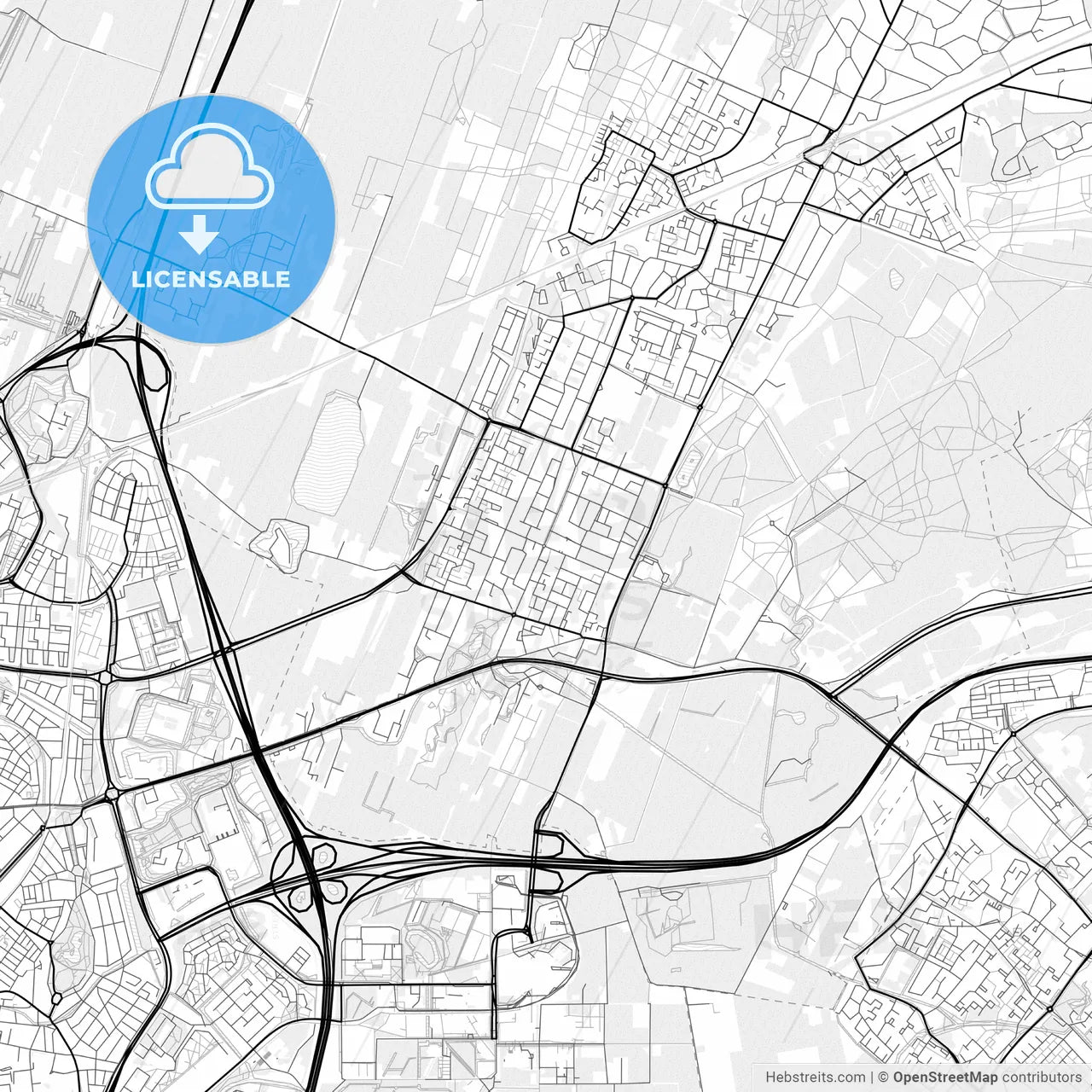 Vector PDF map of De Bilt, Netherlands