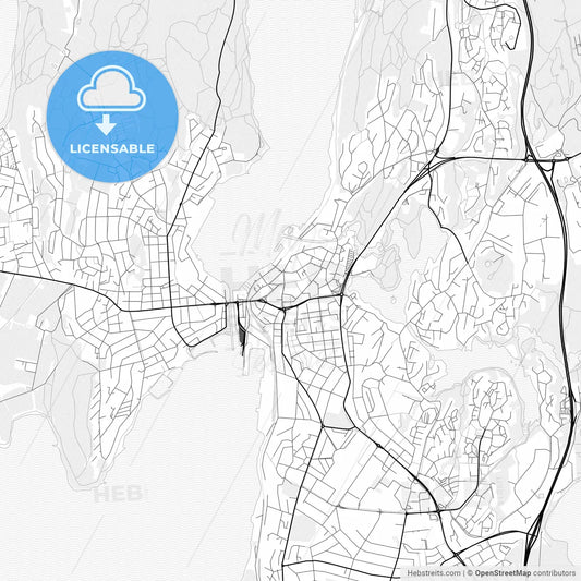Vector PDF map of Moss, Norway