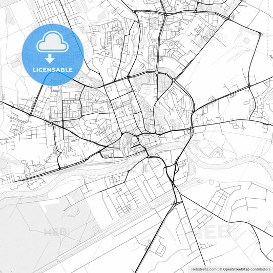 Vector PDF map of Gorzów Wielkopolski, Poland
