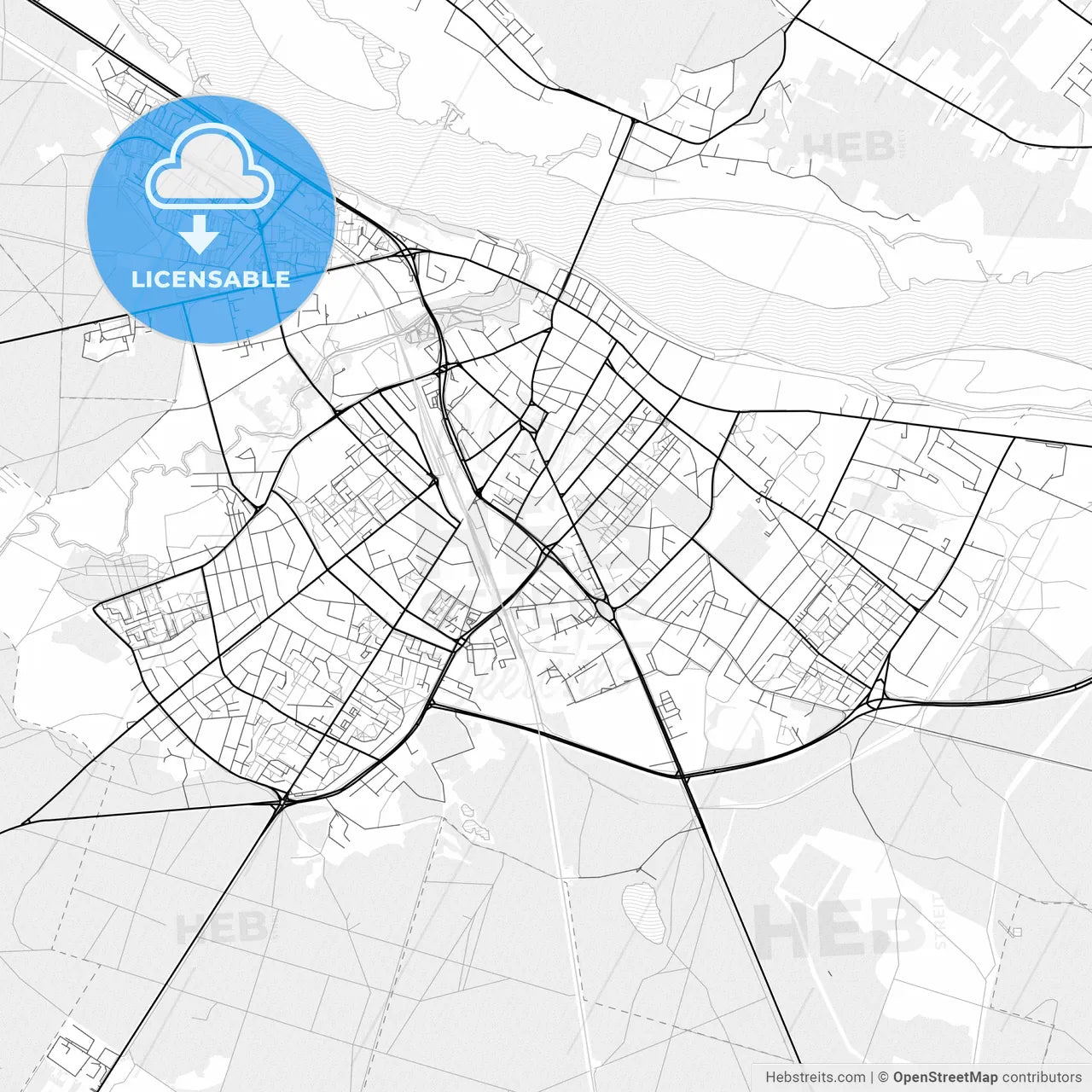 Vector PDF map of Włocławek, Poland