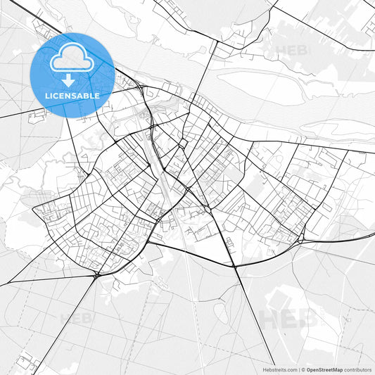 Vector PDF map of Włocławek, Poland
