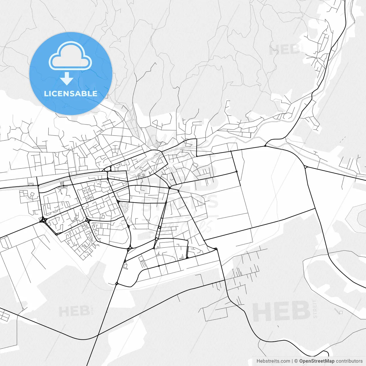 Vector PDF map of Baia Mare, Romania
