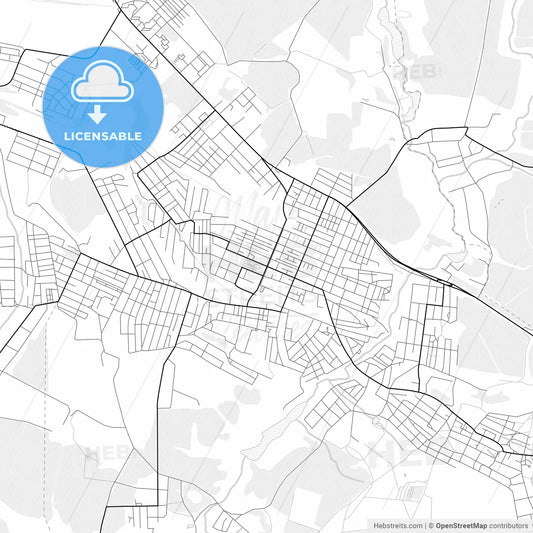 Vector PDF map of Novoshakhtinsk, Russia