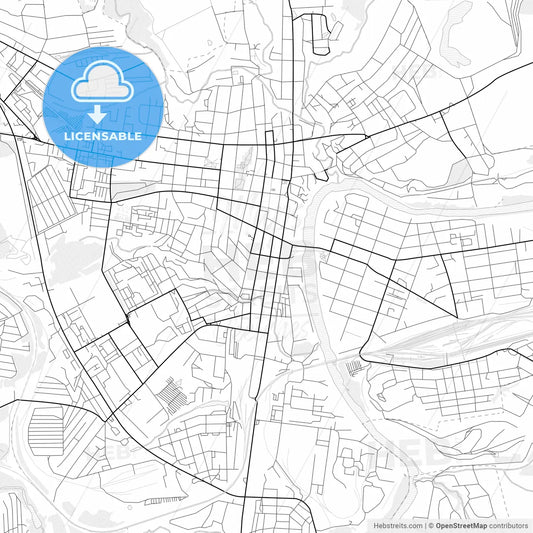 Vector PDF map of Yelets, Russia