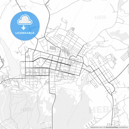 Vector PDF map of Krasnoturyinsk, Russia