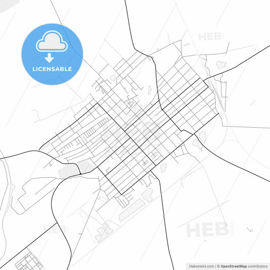 Vector PDF map of Kikinda, Serbia