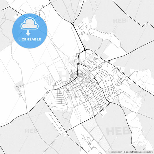 Vector PDF map of Levice, Slovakia
