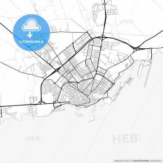 Vector PDF map of Arrecife, Spain
