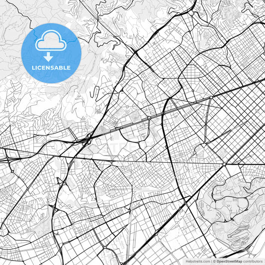 Vector PDF map of les Corts, Spain